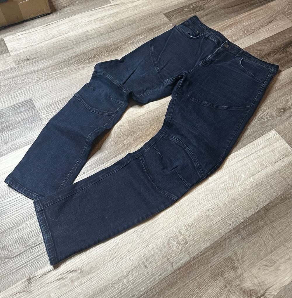 GS-115 Biker Style Dark Wash Denim Jeans